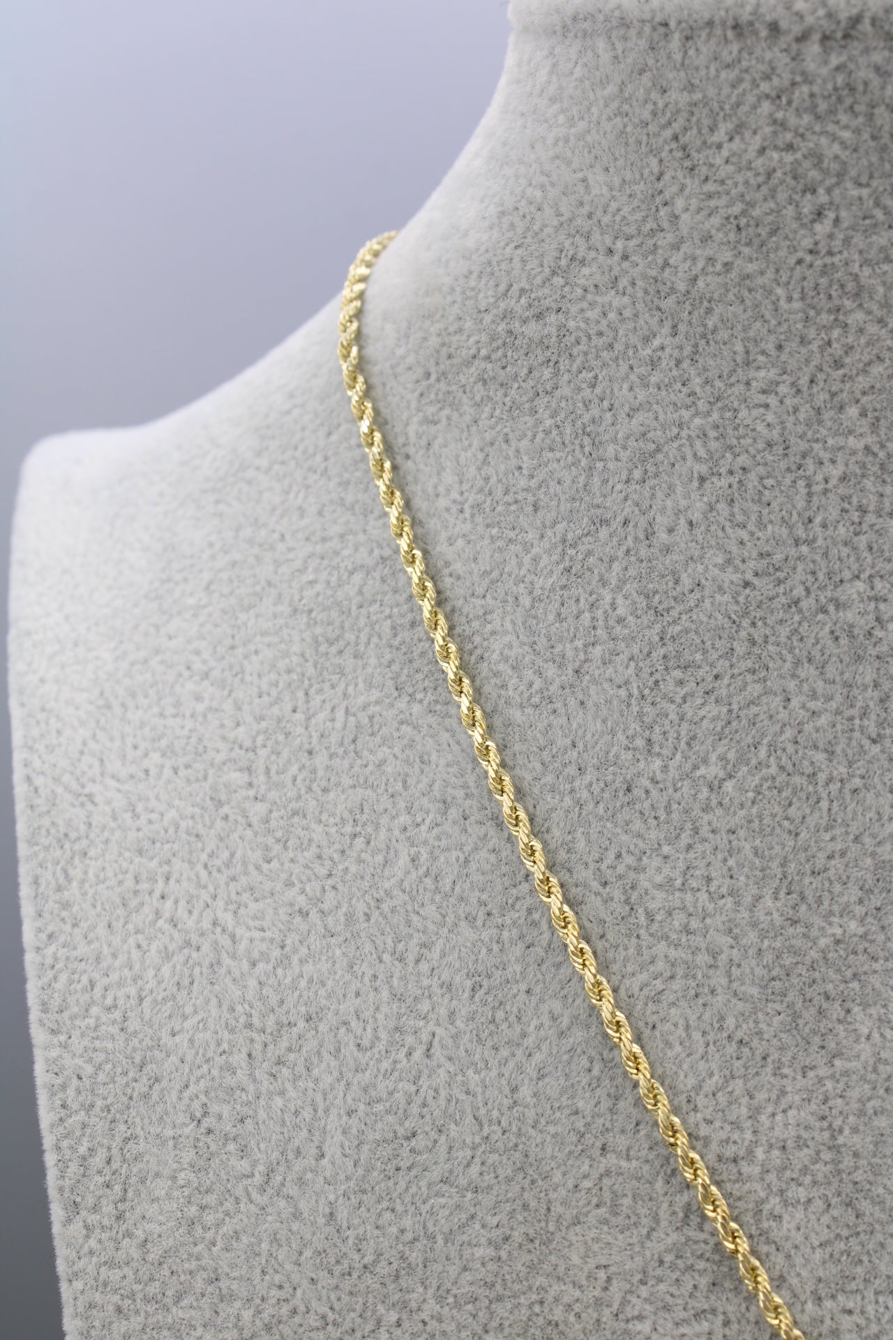 14K Hollow Rope Chain || Cubic Zirconia Crown Pendant