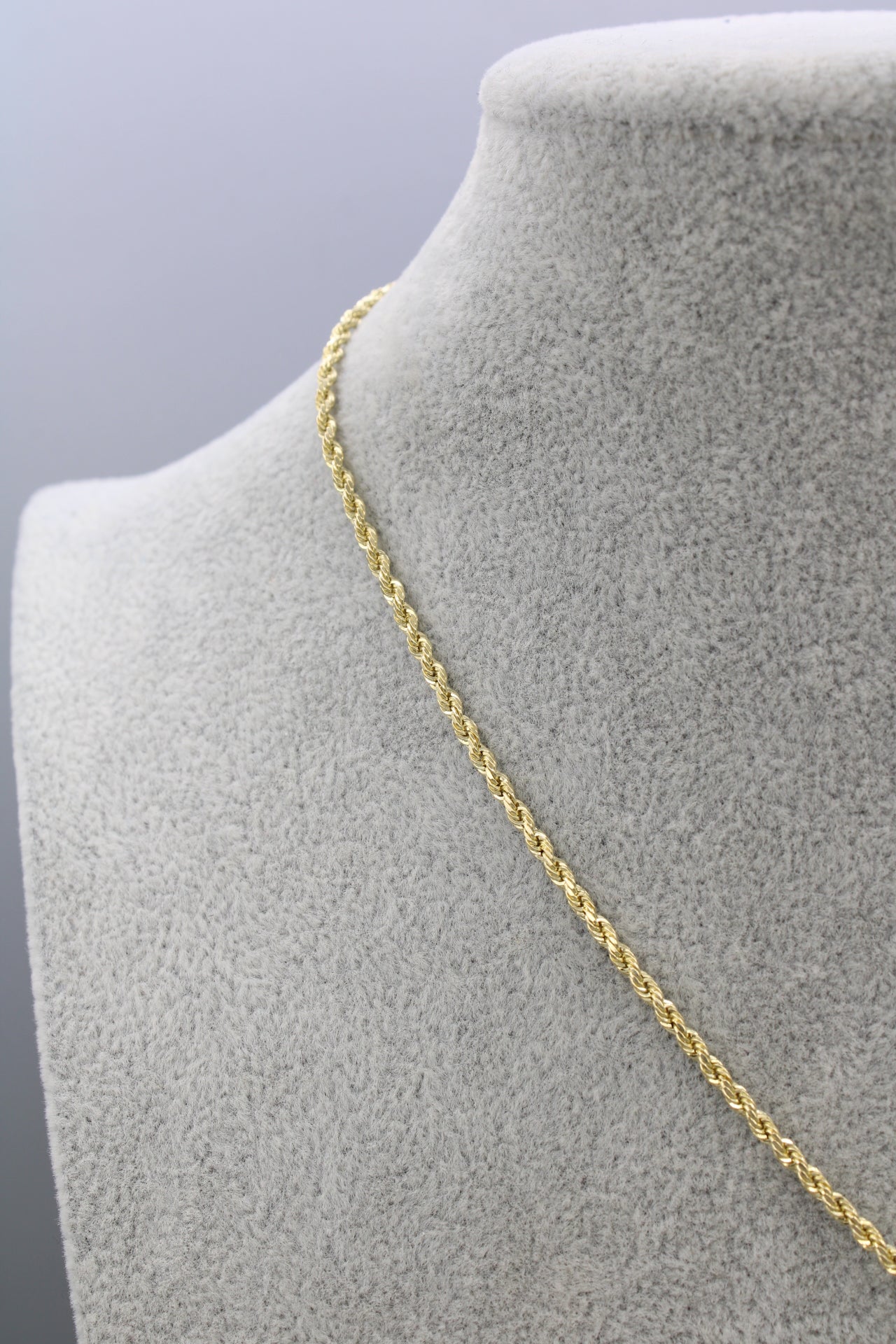14K Hollow Rope Chain || Cubic Zirconia Angel & Baby Pendant