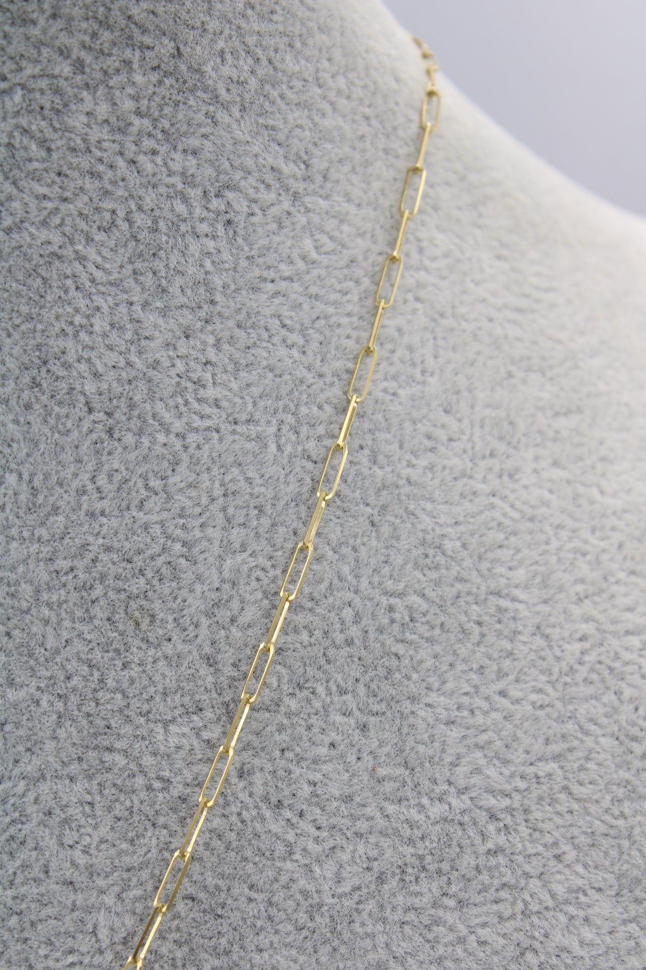 14K Paper Clip Chain || Cubic Zirconia Mini Cross Pendant