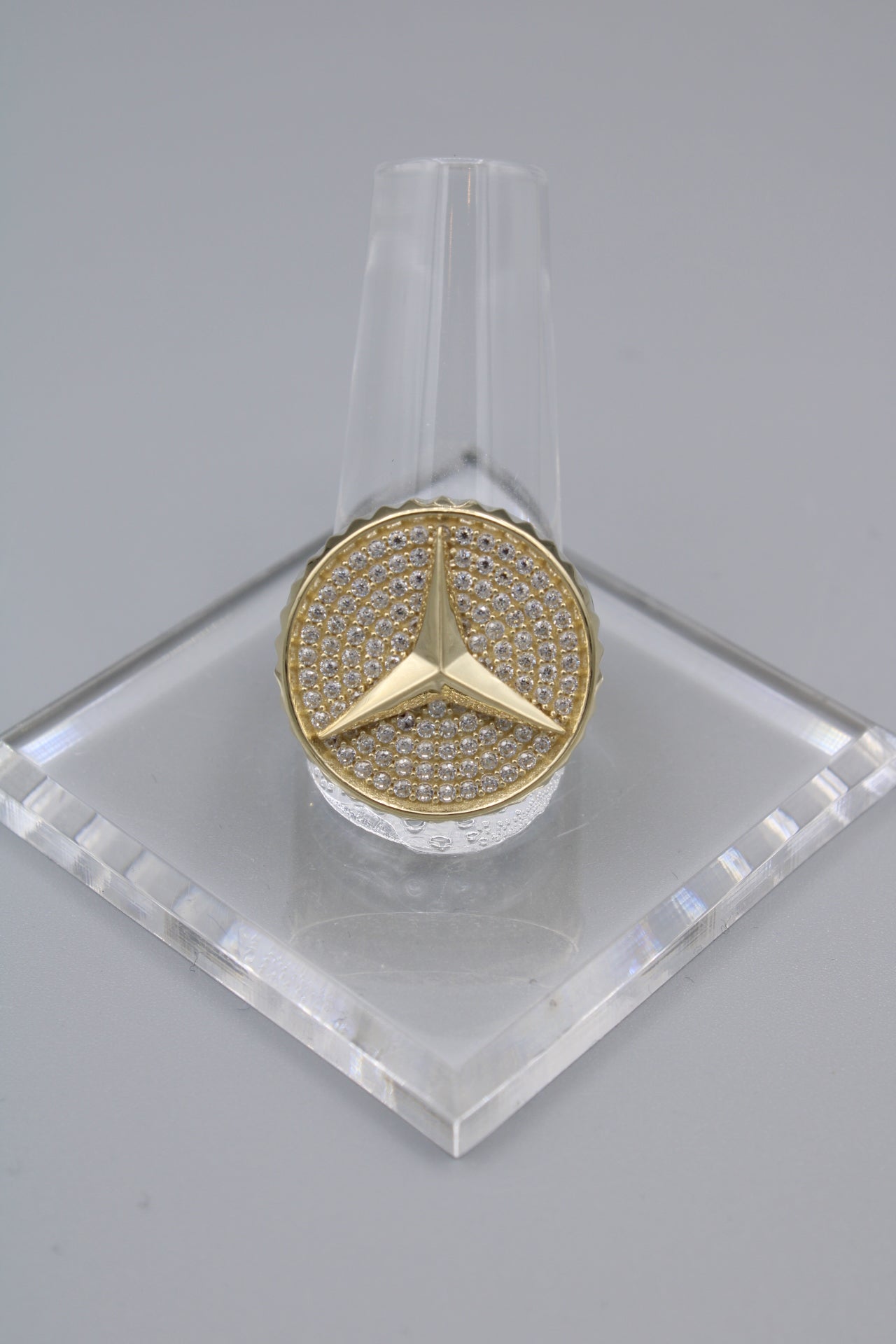 14K Cubic Zirconia Luxury Car Ring