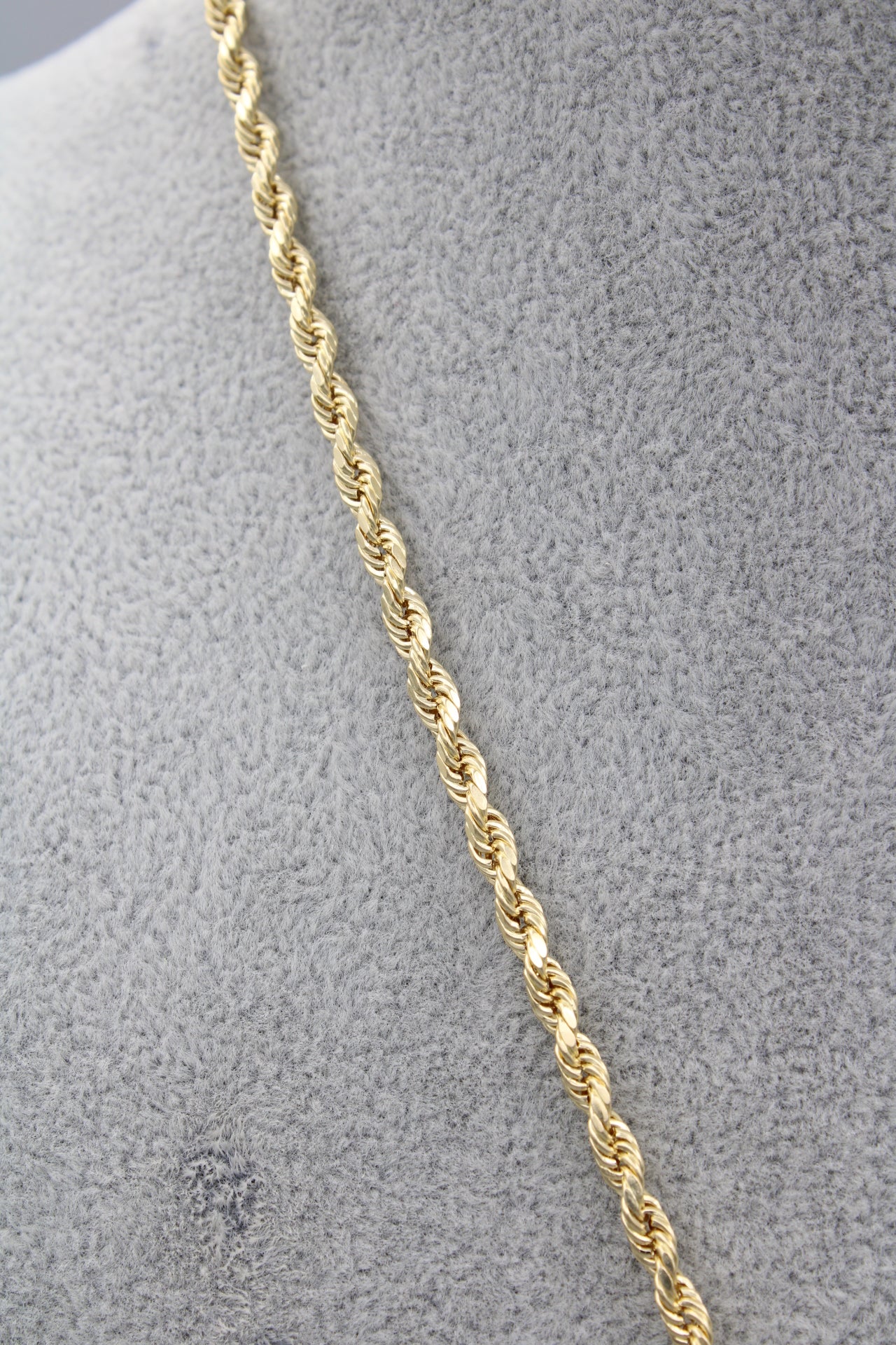 14K Hollow Rope Chain || Cubic Zirconia Jesus Head Pendant