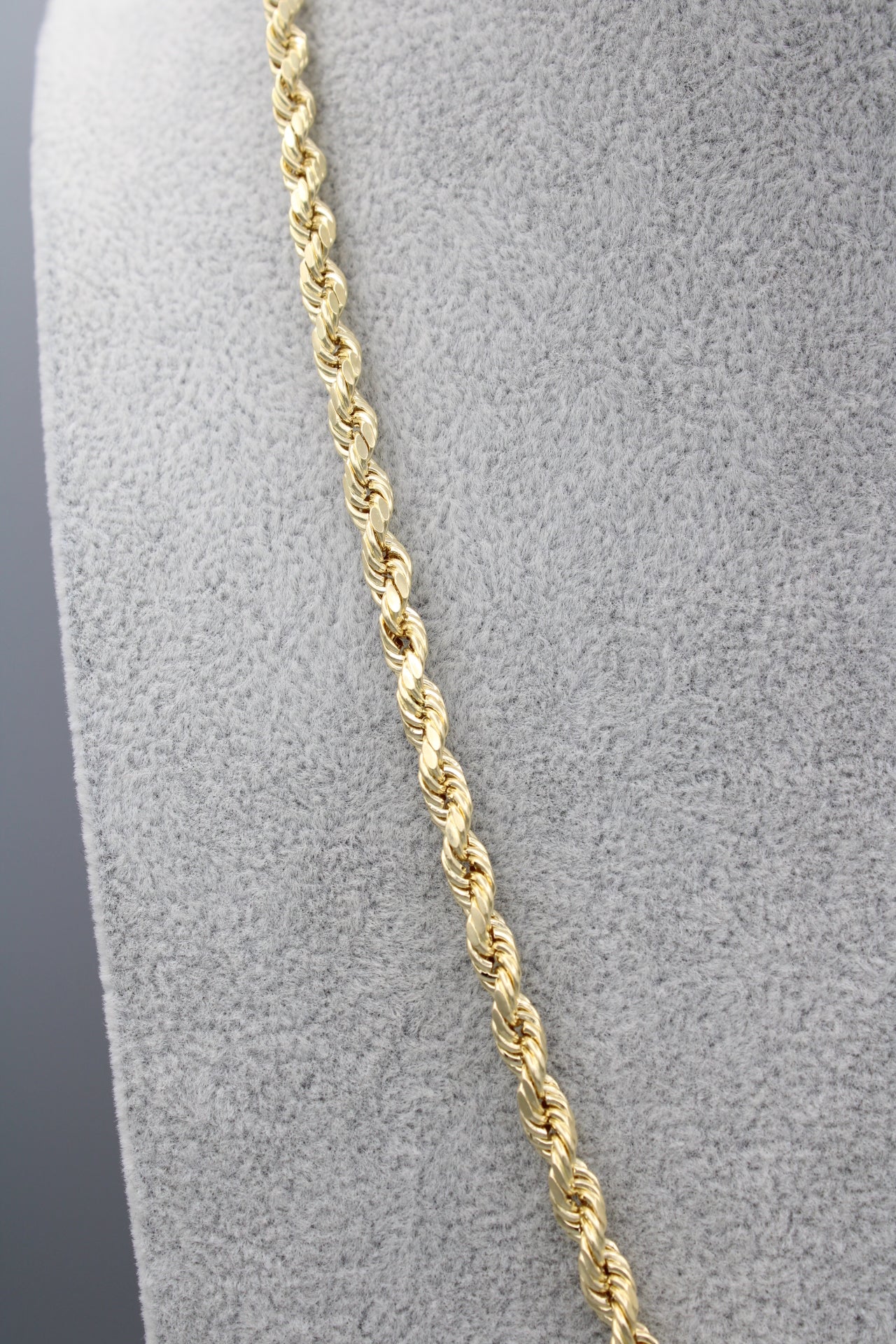 14K Hollow Rope Chain || Cubic Zirconia Jesus Face Pendant