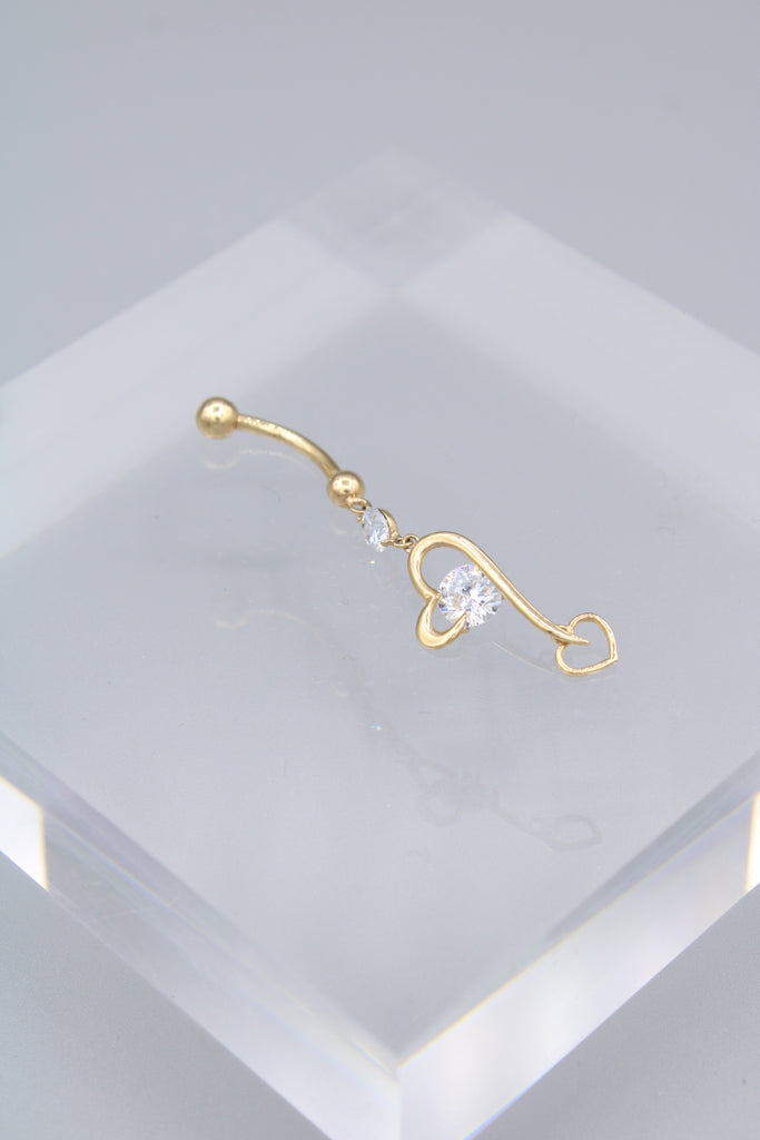 14K Cubic Zirconia Belly Piercing – Sterling Gold